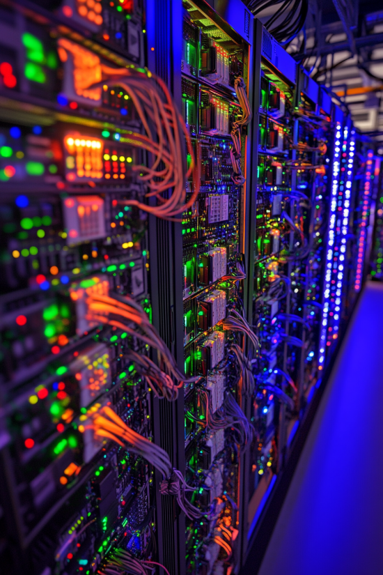 Sala de servidores moderna para alojamiento VPS y dedicado